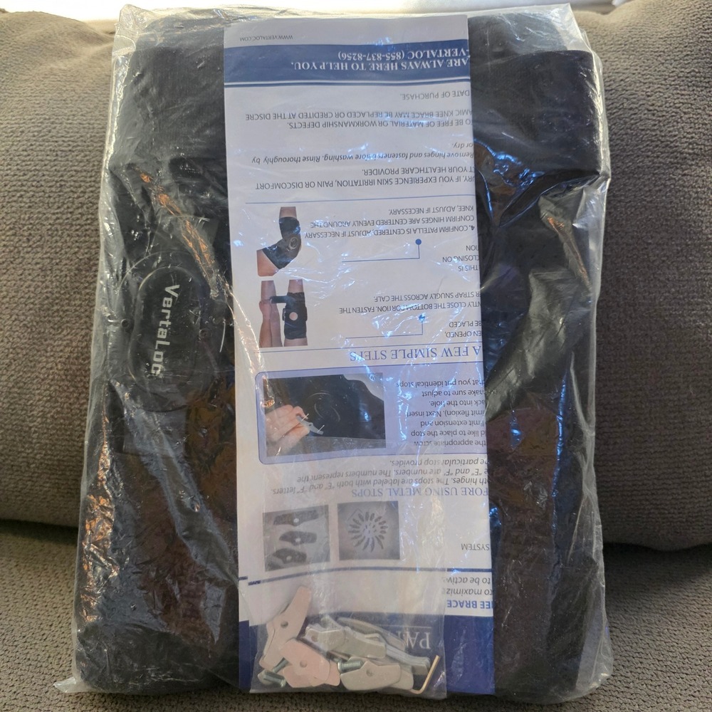 VertaLoc Dynamic Knee Brace Large Model USD601DKB Black Orthopedic Support L1833